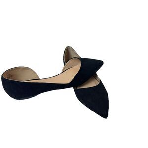 Journee Collection Women’s Size 11 Black Pointed Toe Faux Suede D’Orsay Flats